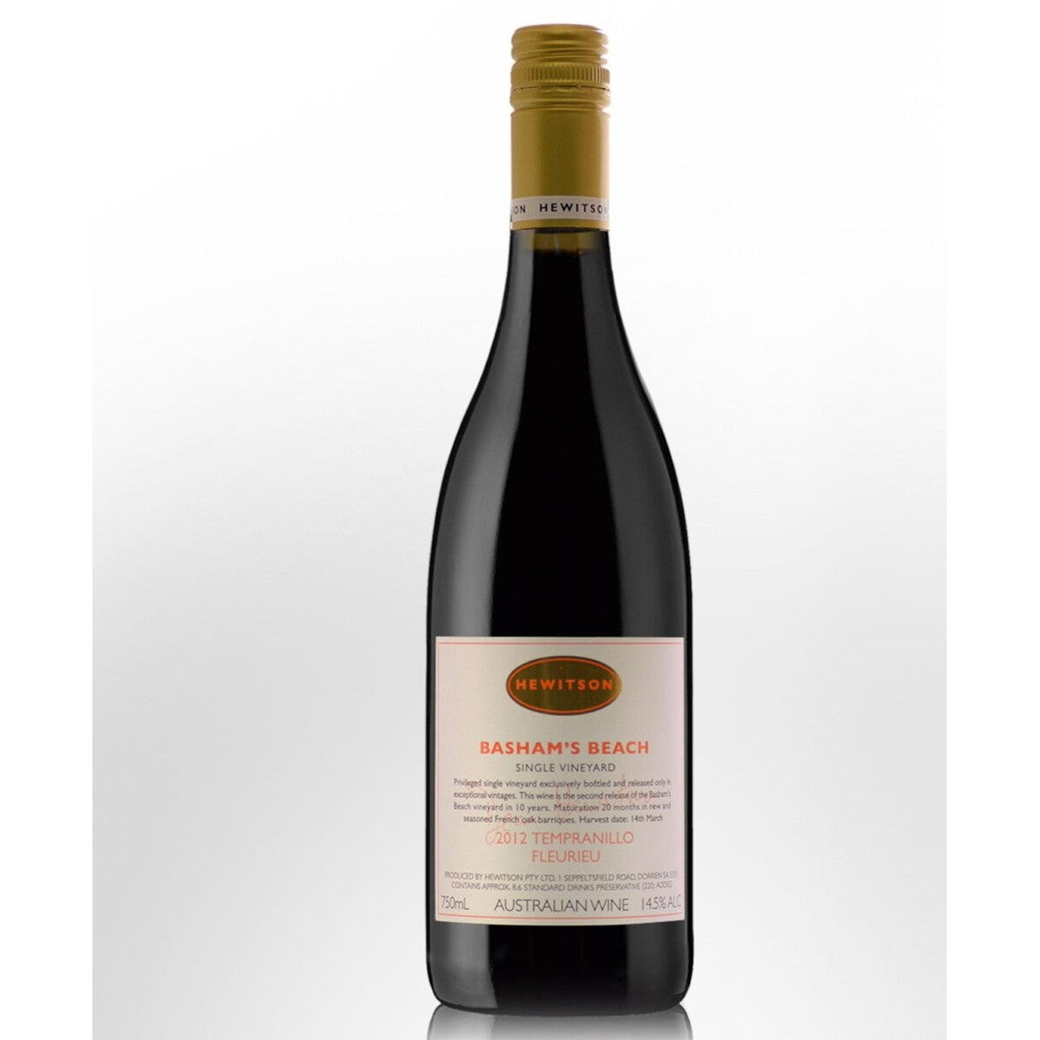 Hewitson Basham's Beach Single Vineyard Tempranillo 2012 (1x75cl)