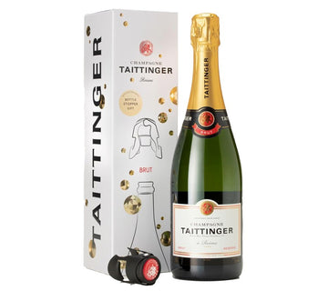 Taittinger Brut Reserve NV & Bottle Stopper Gift Box Set (1x75cl)