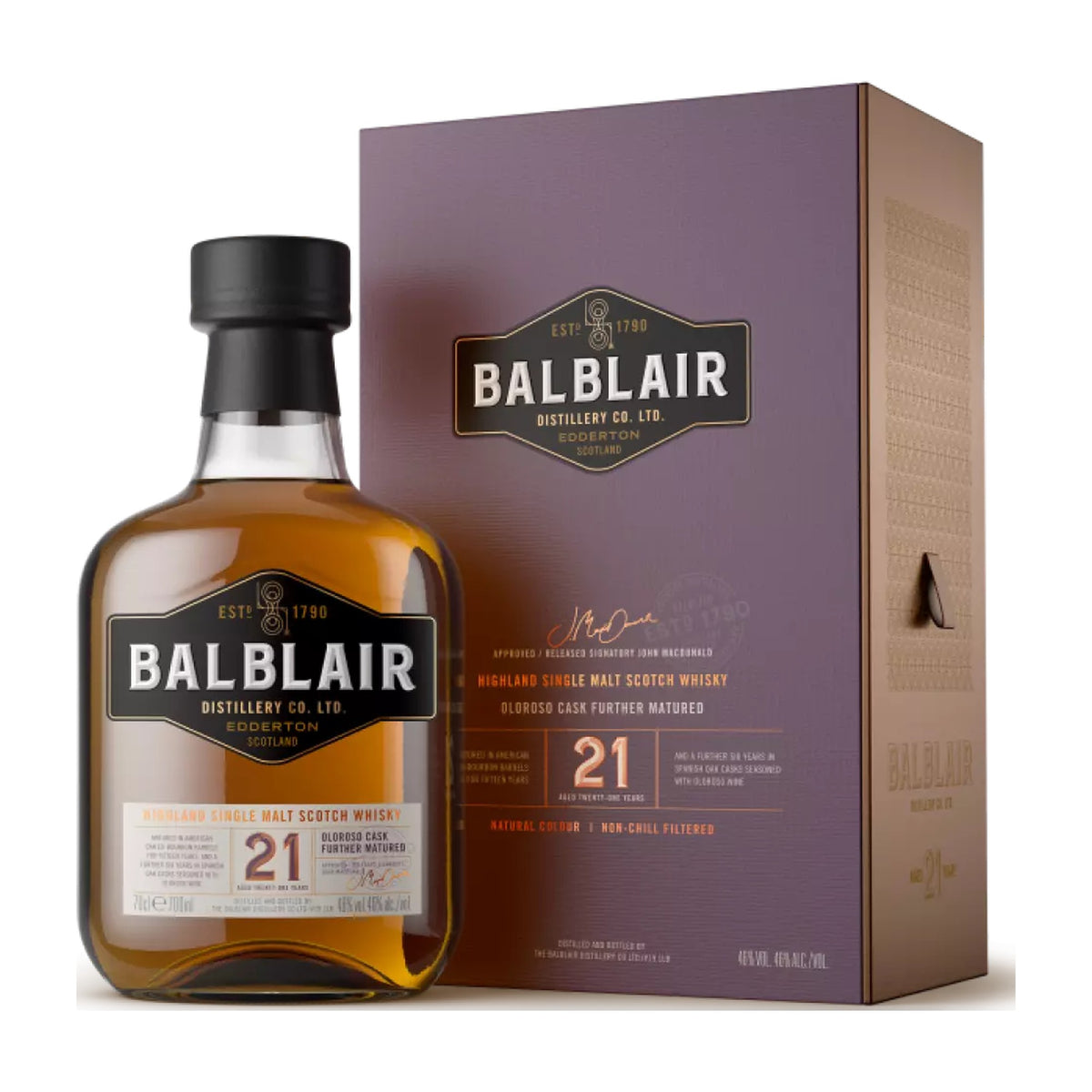 Balblair 21 years old Highland Single Malt whisky (1x70cl)
