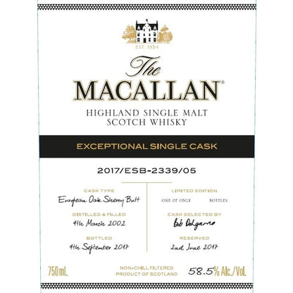 Macallan Exceptional Single Cask 2017/ESB-2339/05 (1x70cl)