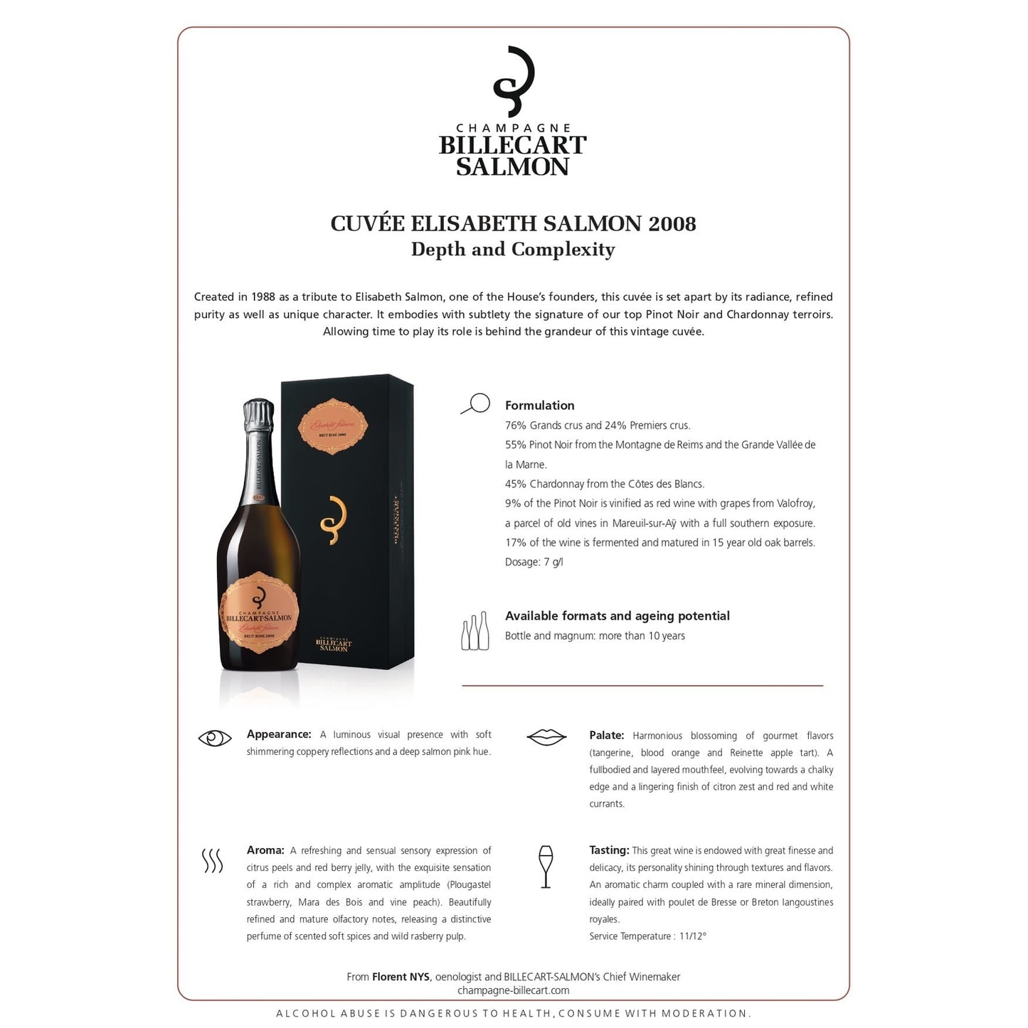 Billecart Salmon Brut Rose Cuvee Elizabeth Salmon 2008 (1x75cl)
